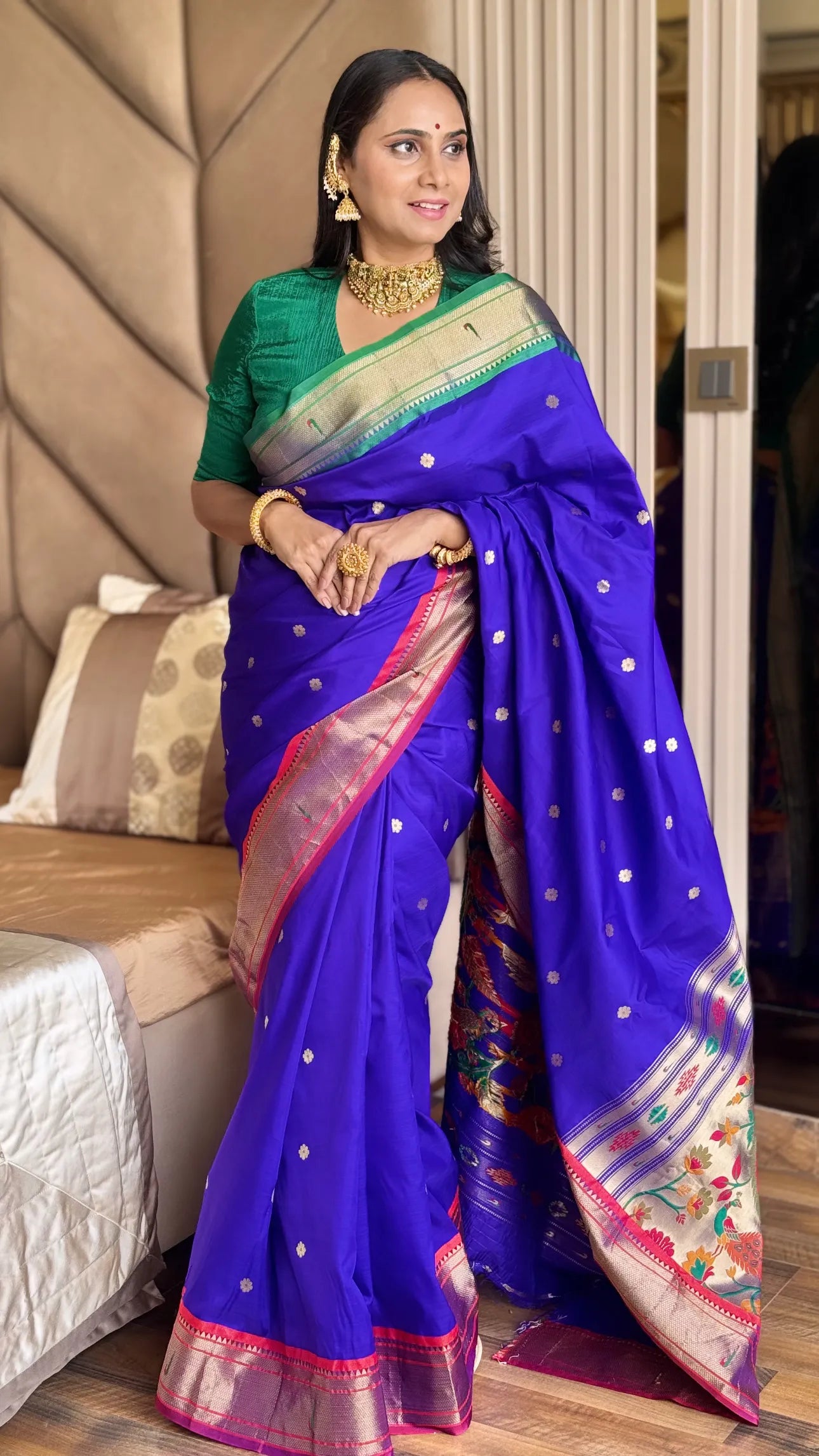 Ganga Jamuna Border Combination Paithani Saree
