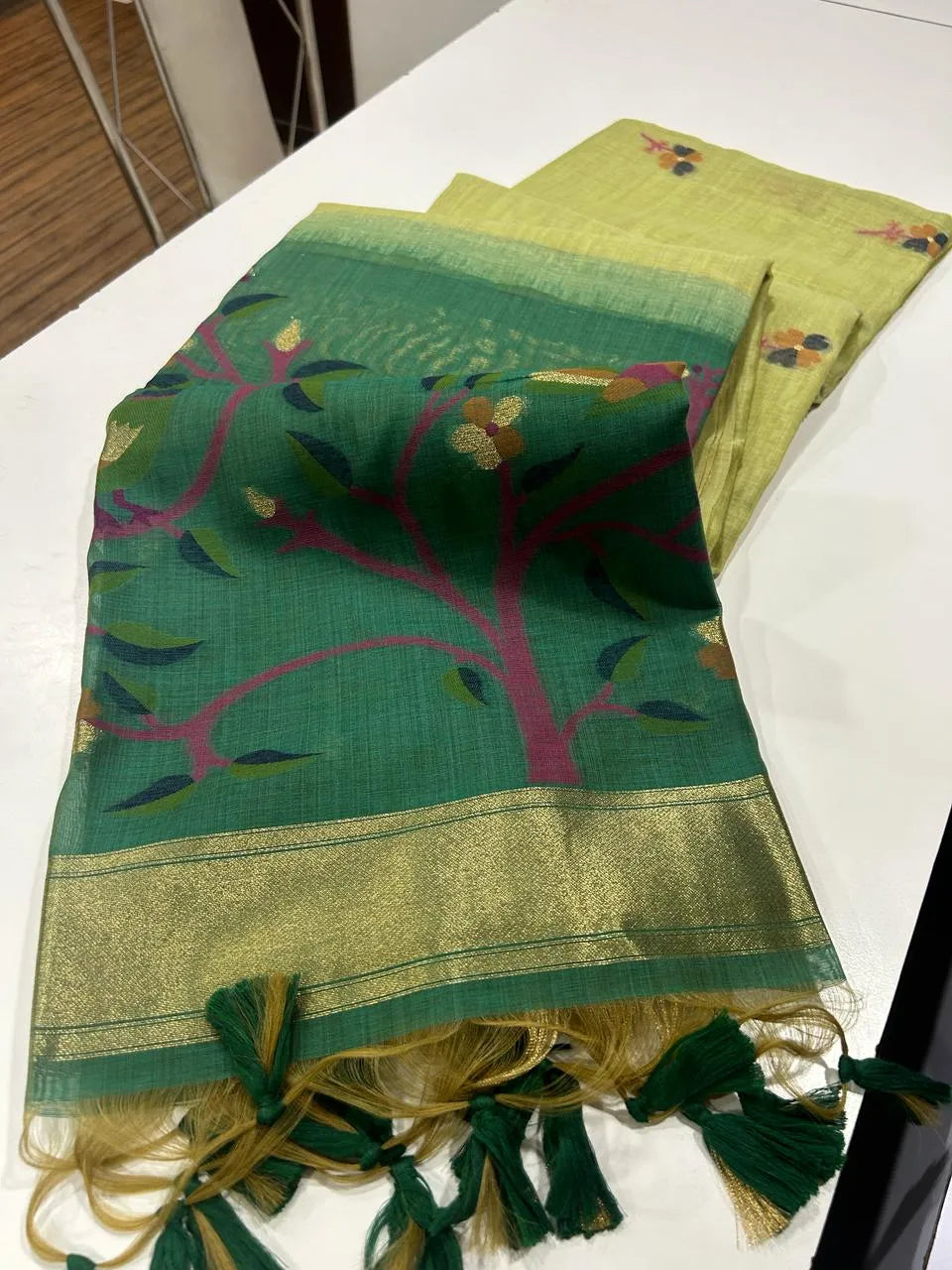 Premium Soft Muga Cotton Saree