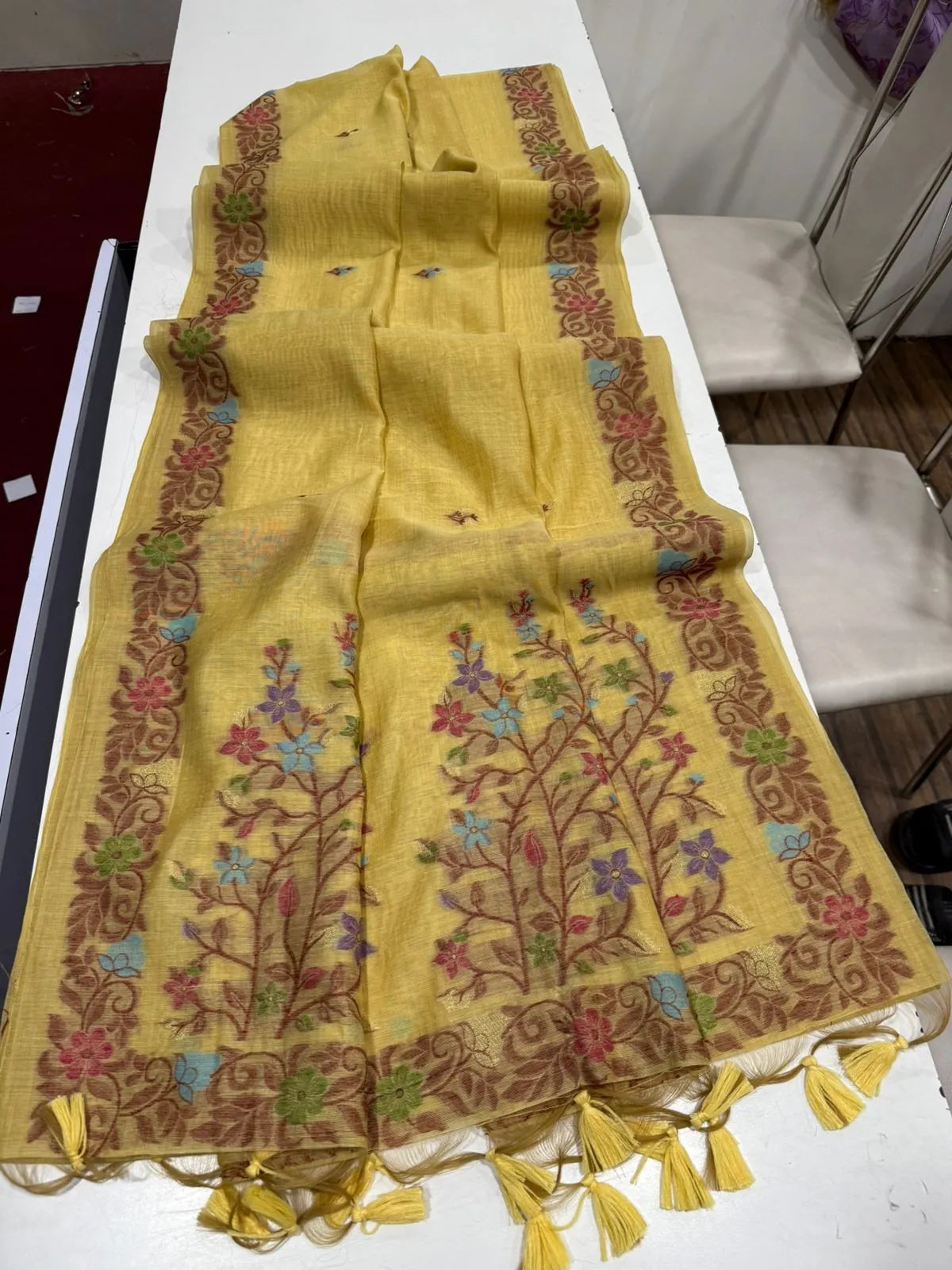 Soft Jamdani Muga Cotton Saree