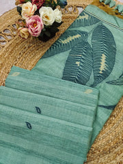 Ghicha Cotton Resham Leaf Weaving Saree