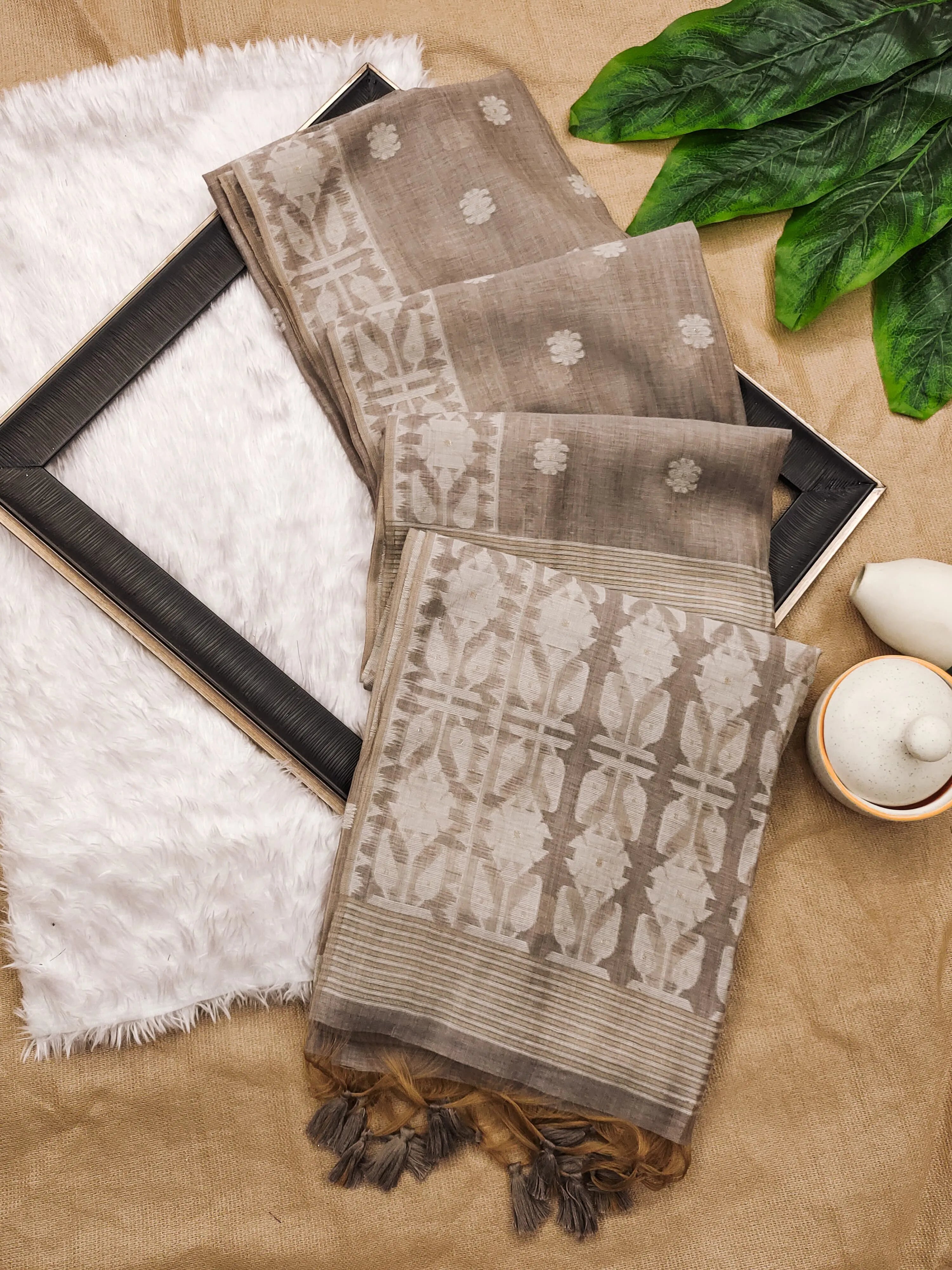 Soft Jamdani Muga Cotton Saree
