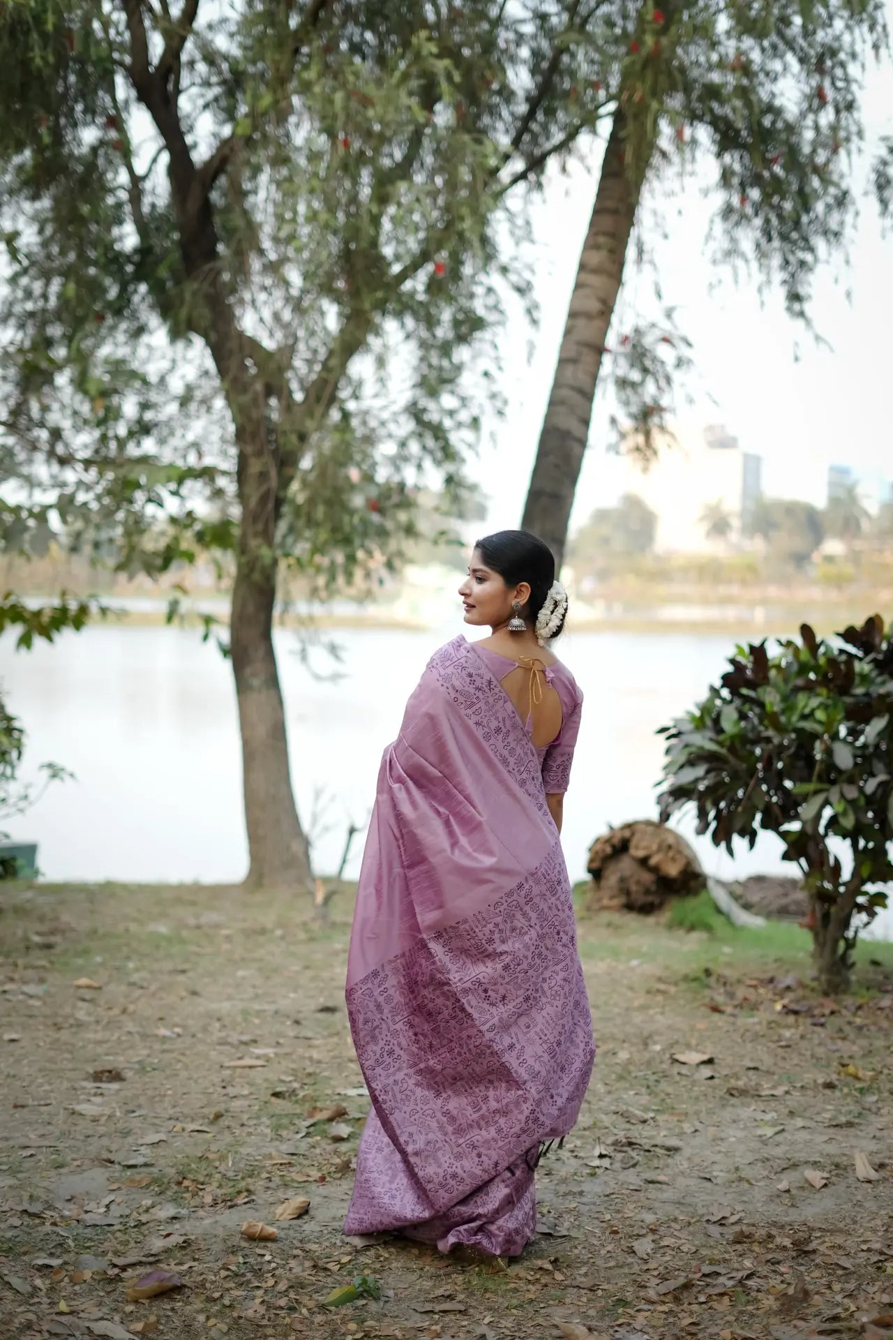 Handloom Tussar Silk Printed Saree