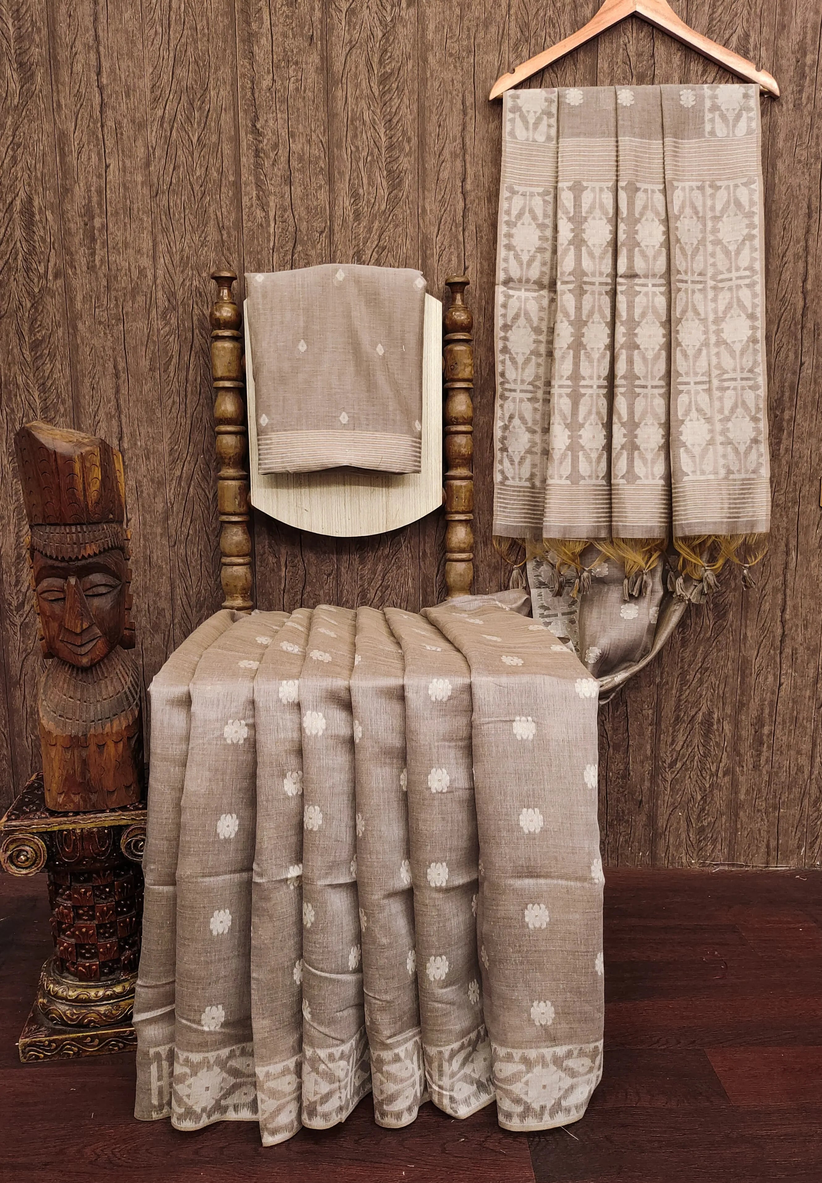 Soft Jamdani Muga Cotton Saree