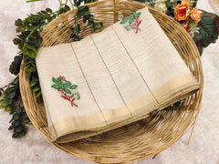 Soft Muga Cotton Saree with Resham Pallu