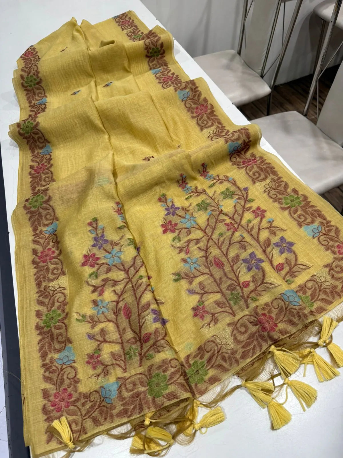 Soft Jamdani Muga Cotton Saree
