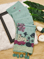 Soft Muga Cotton Pichwai Pallu Saree