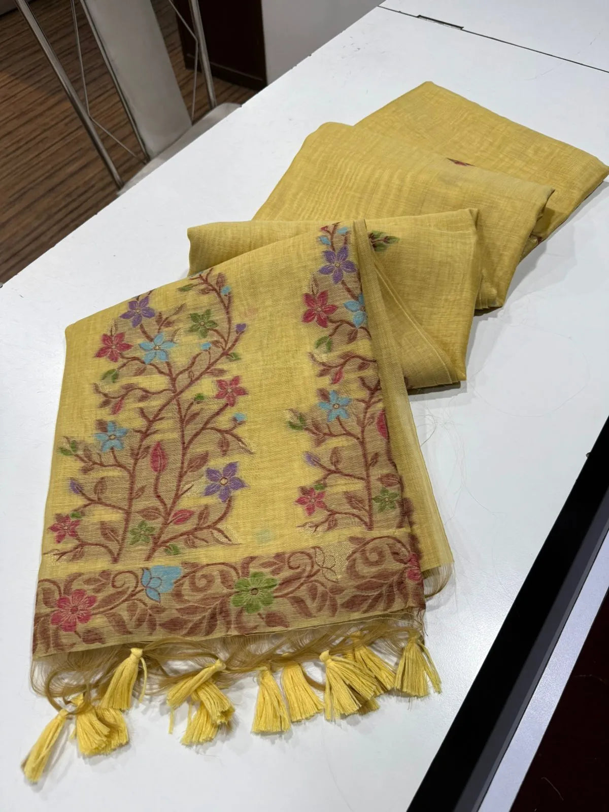 Soft Jamdani Muga Cotton Saree