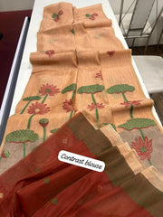 Premium Soft Pichwai Pallu Muga Cotton Saree