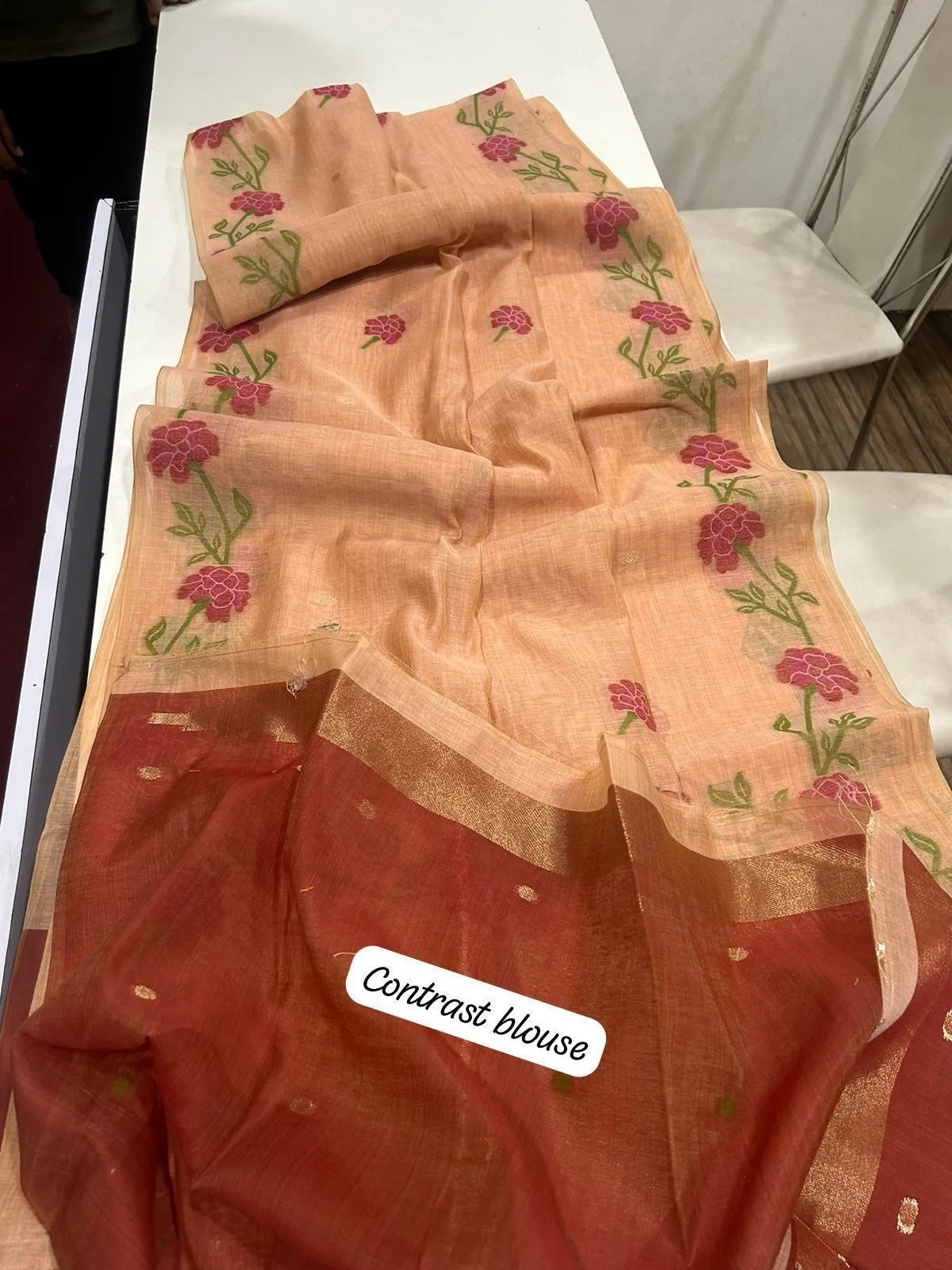 Premium Soft Muga Silk Jamdani Saree