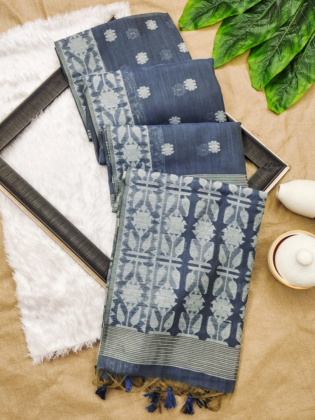 Soft Jamdani Muga Cotton Saree