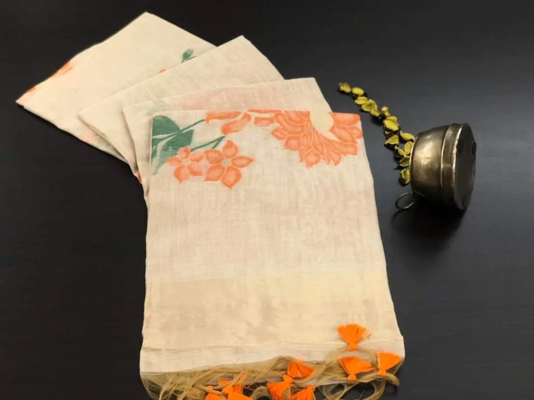 Soft Muga Silk Floral Saree