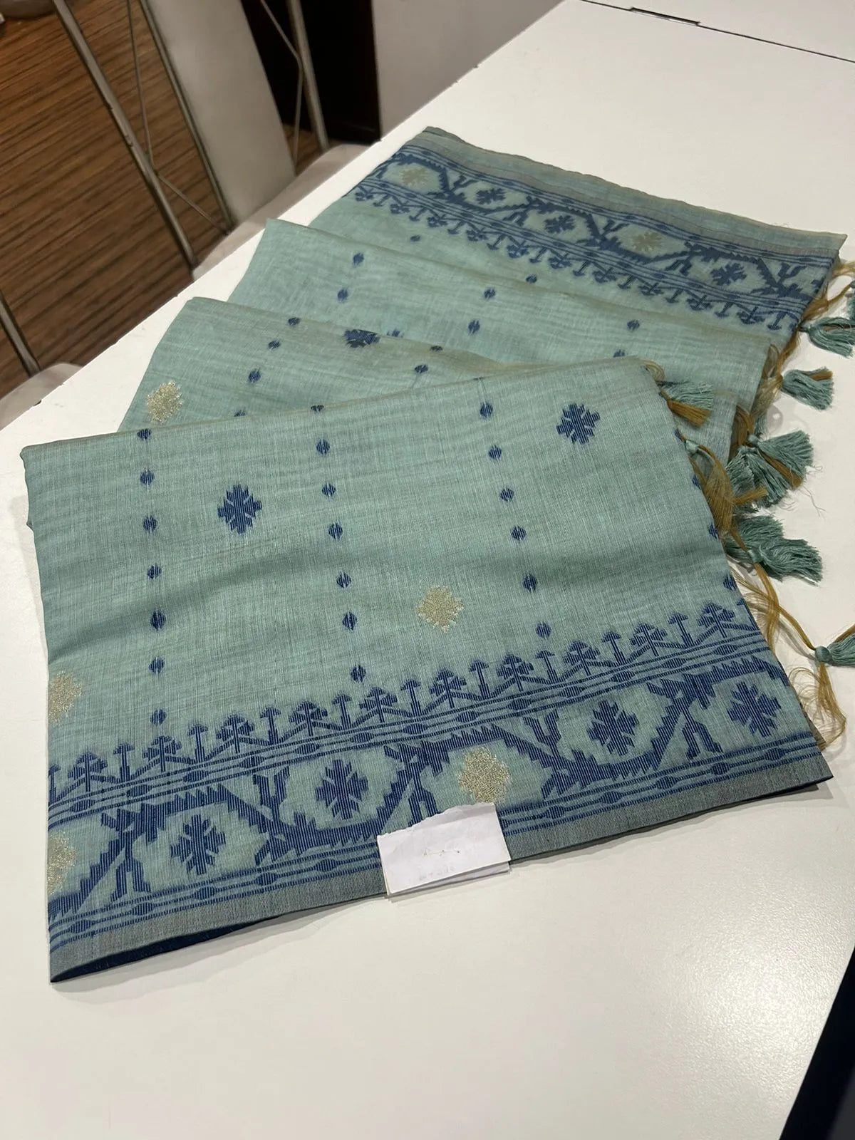 Soft Muga Cotton Jamdani Weave Saree