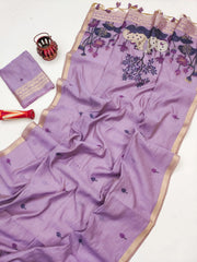 Soft Muga Cotton Pichwai Pallu Saree