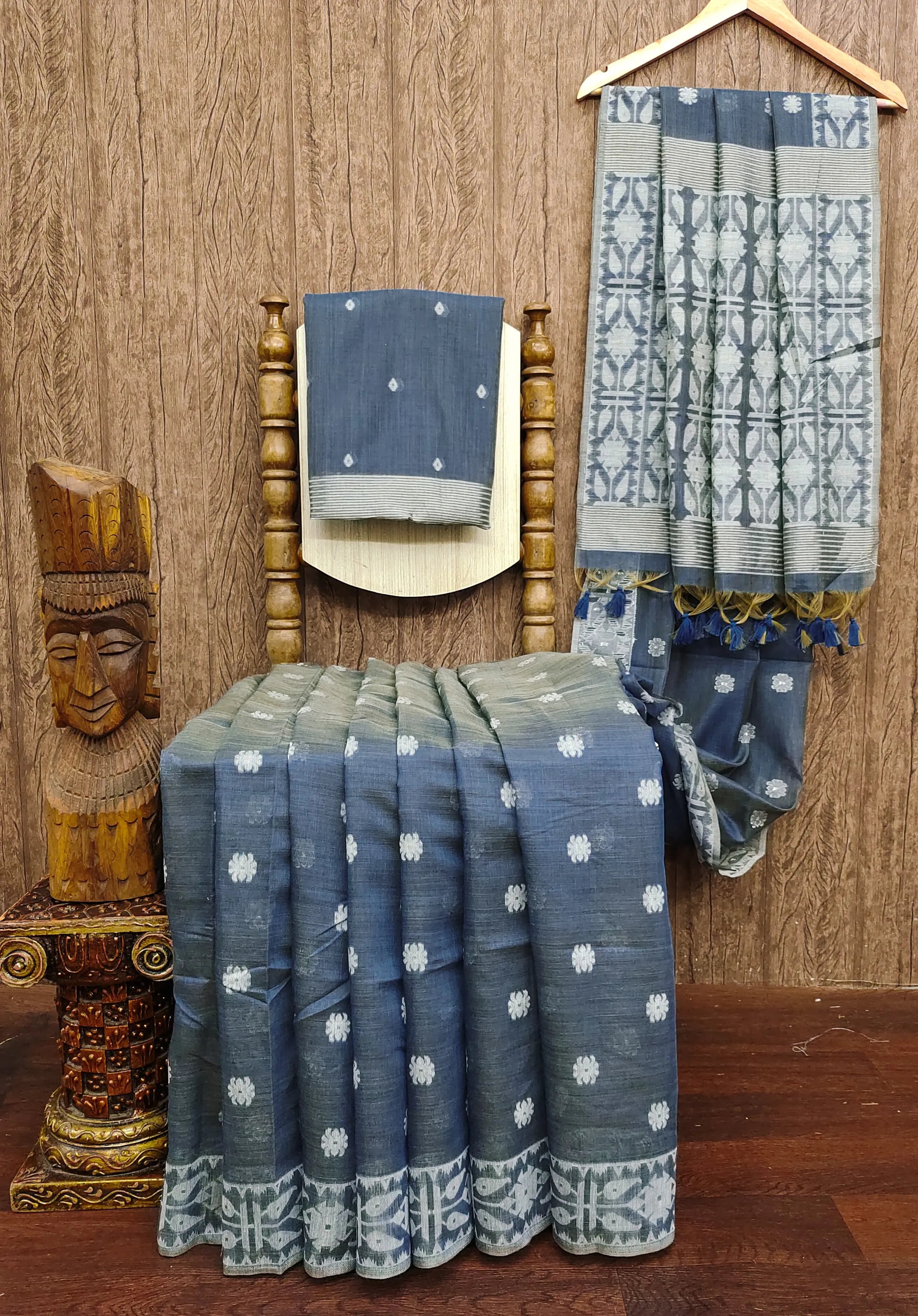 Soft Jamdani Muga Cotton Saree