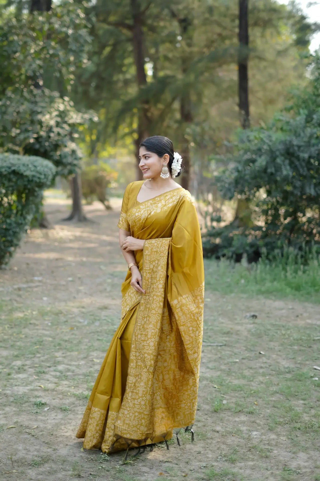 Handloom Tussar Silk Printed Saree