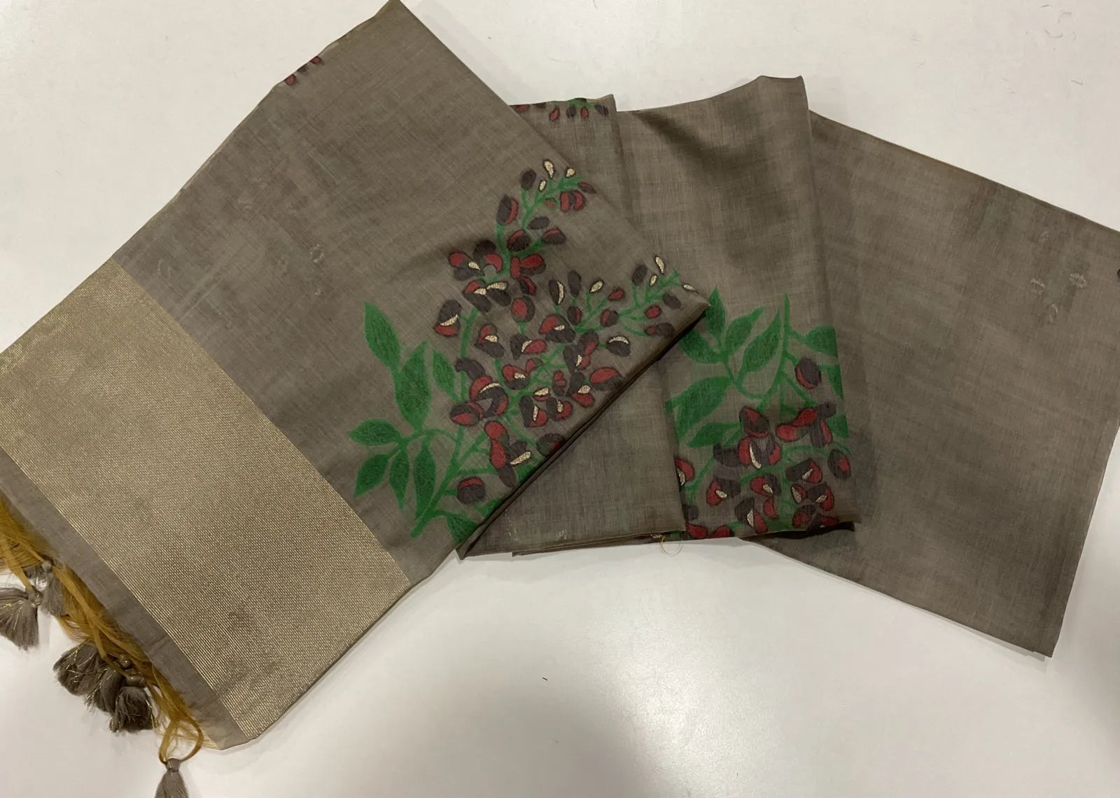 Classic Muga Cotton Floral Saree