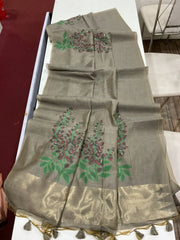 Classic Muga Cotton Floral Saree