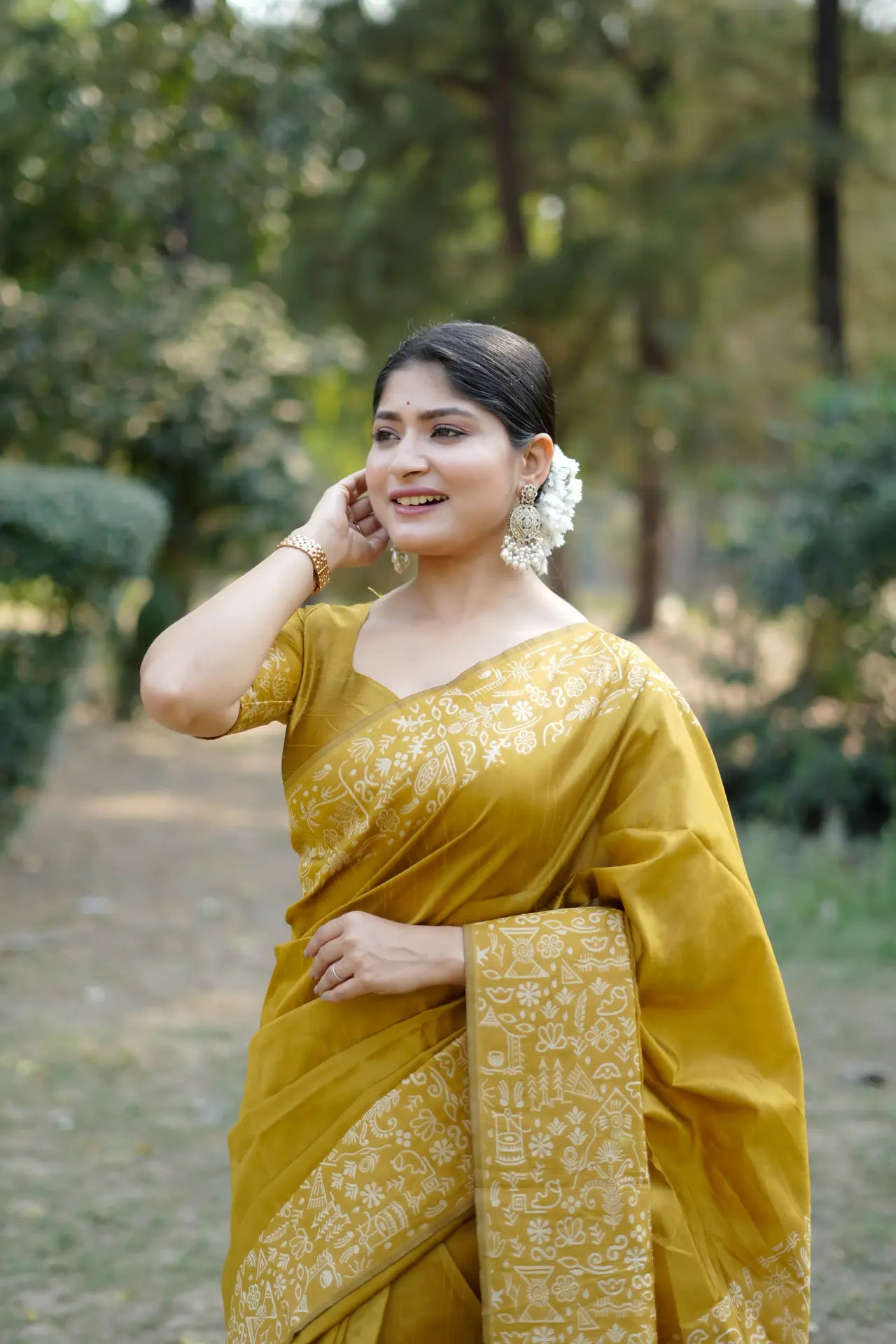 Handloom Tussar Silk Printed Saree