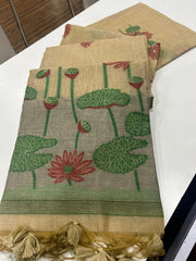 Premium Soft Pichwai Pallu Muga Cotton Saree