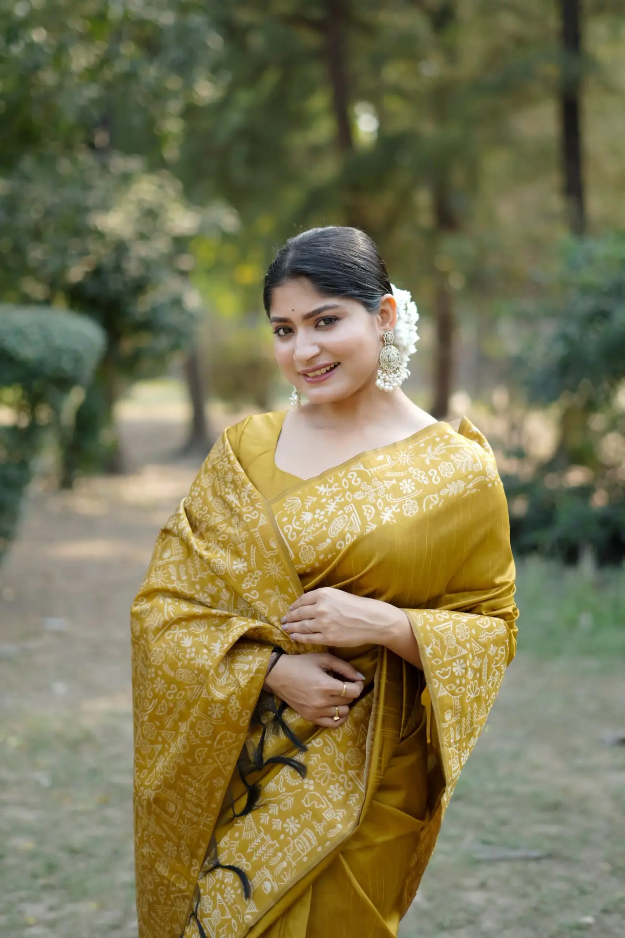 Handloom Tussar Silk Printed Saree