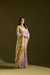 Traditional Pichwai Weave Muga Cotton Saree