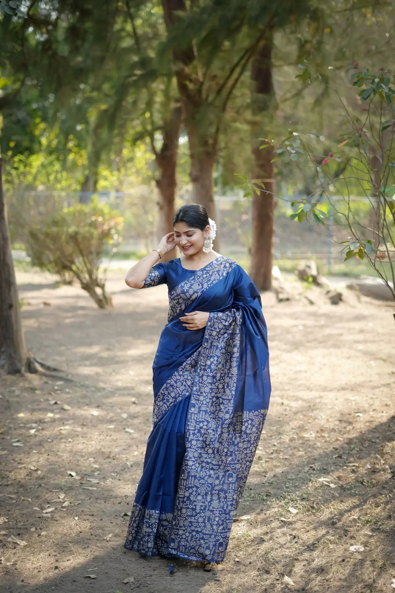 Handloom Tussar Silk Printed Saree