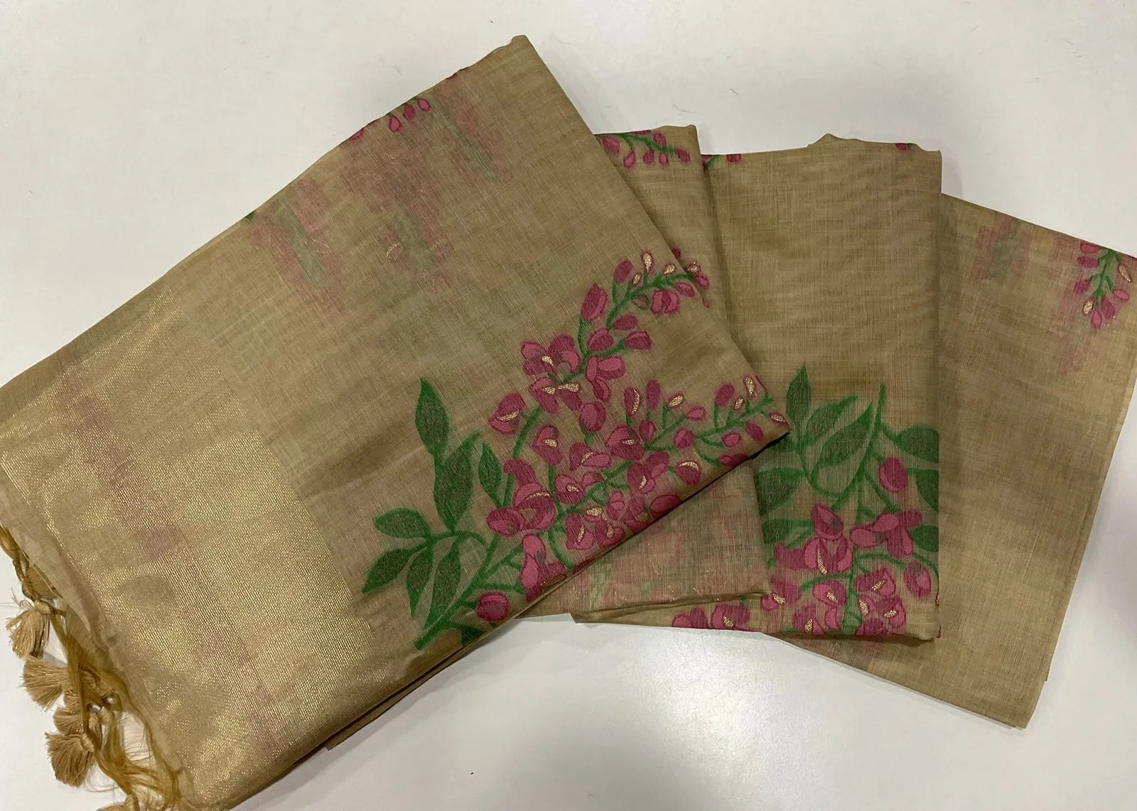 Classic Muga Cotton Floral Saree