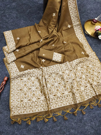 Premium Chanderi Cotton Traditional Jamdani Saree