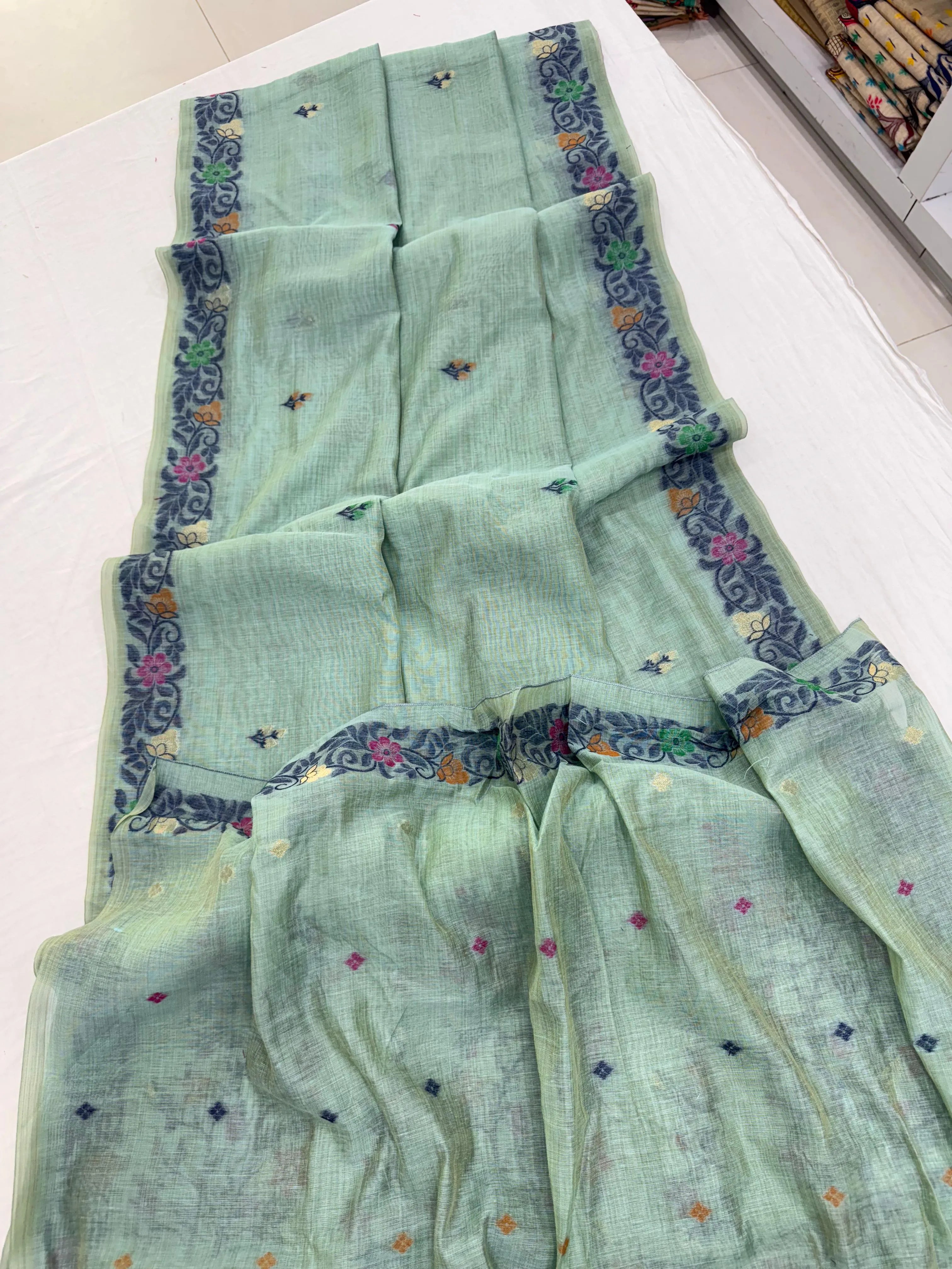 Soft Jamdani Muga Cotton Saree