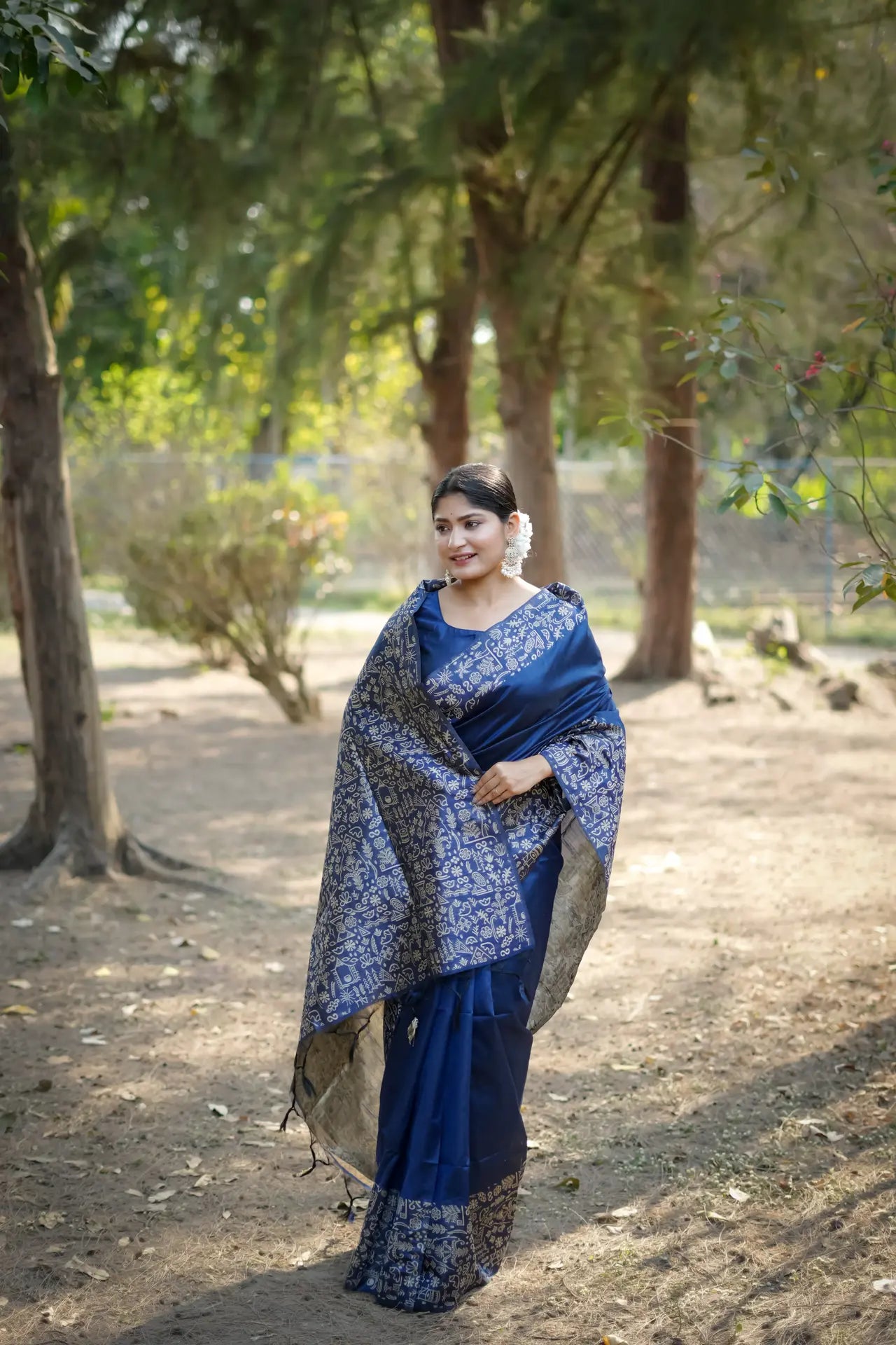 Handloom Tussar Silk Printed Saree