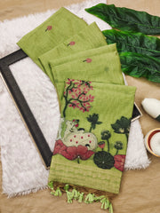 Soft Muga Cotton Pichwai Pallu Saree