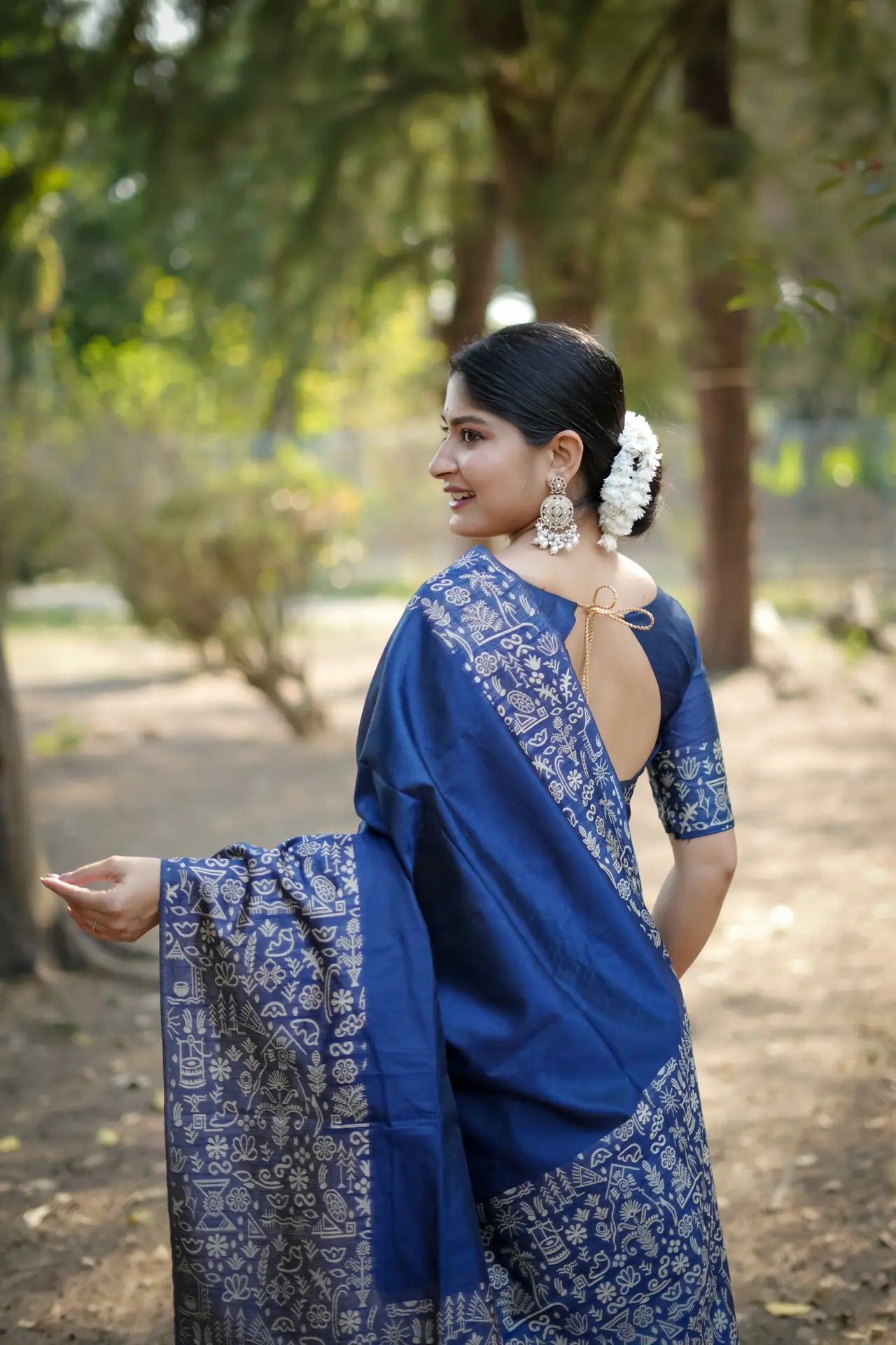 Handloom Tussar Silk Printed Saree