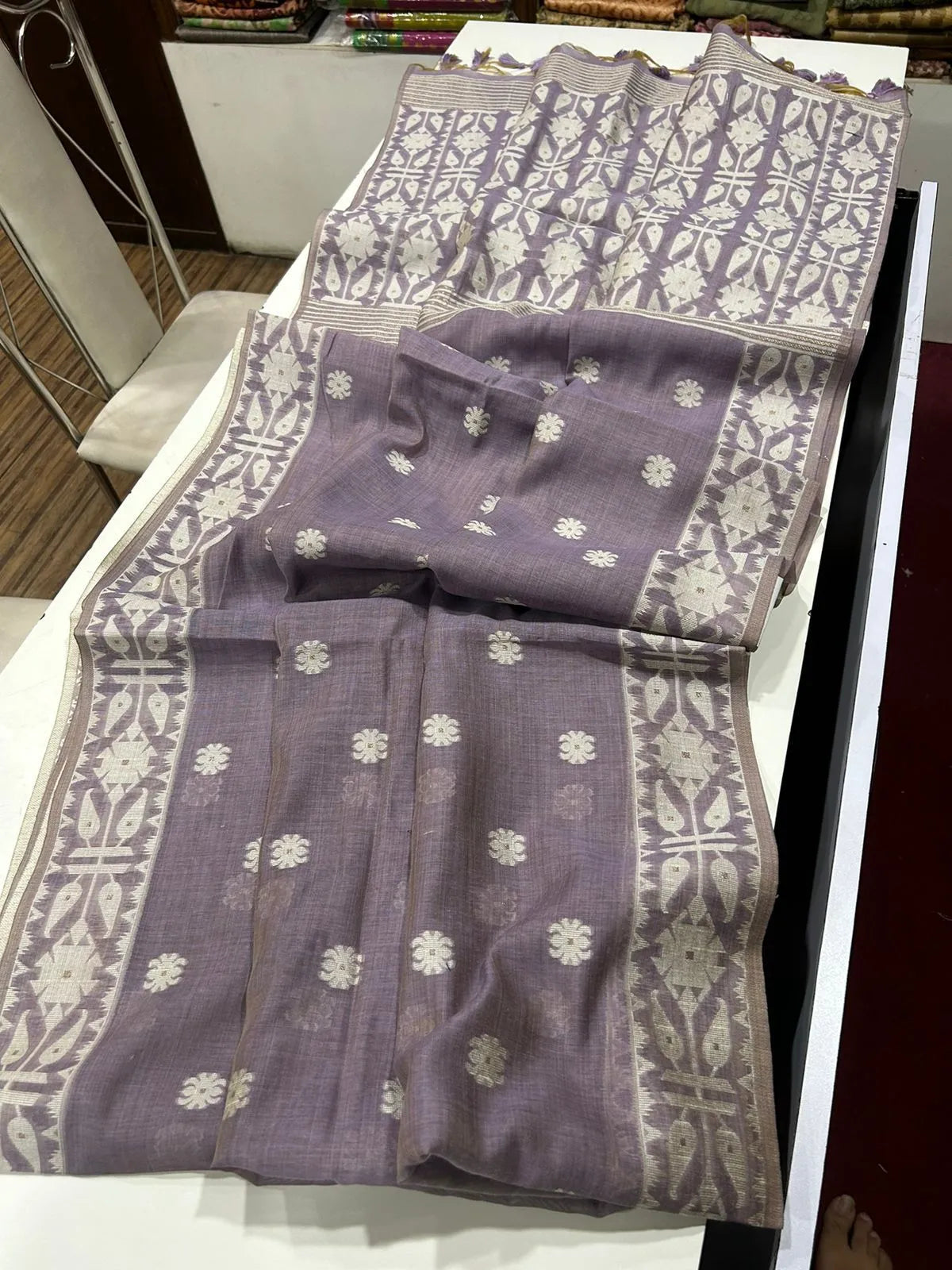 Soft Jamdani Muga Cotton Saree