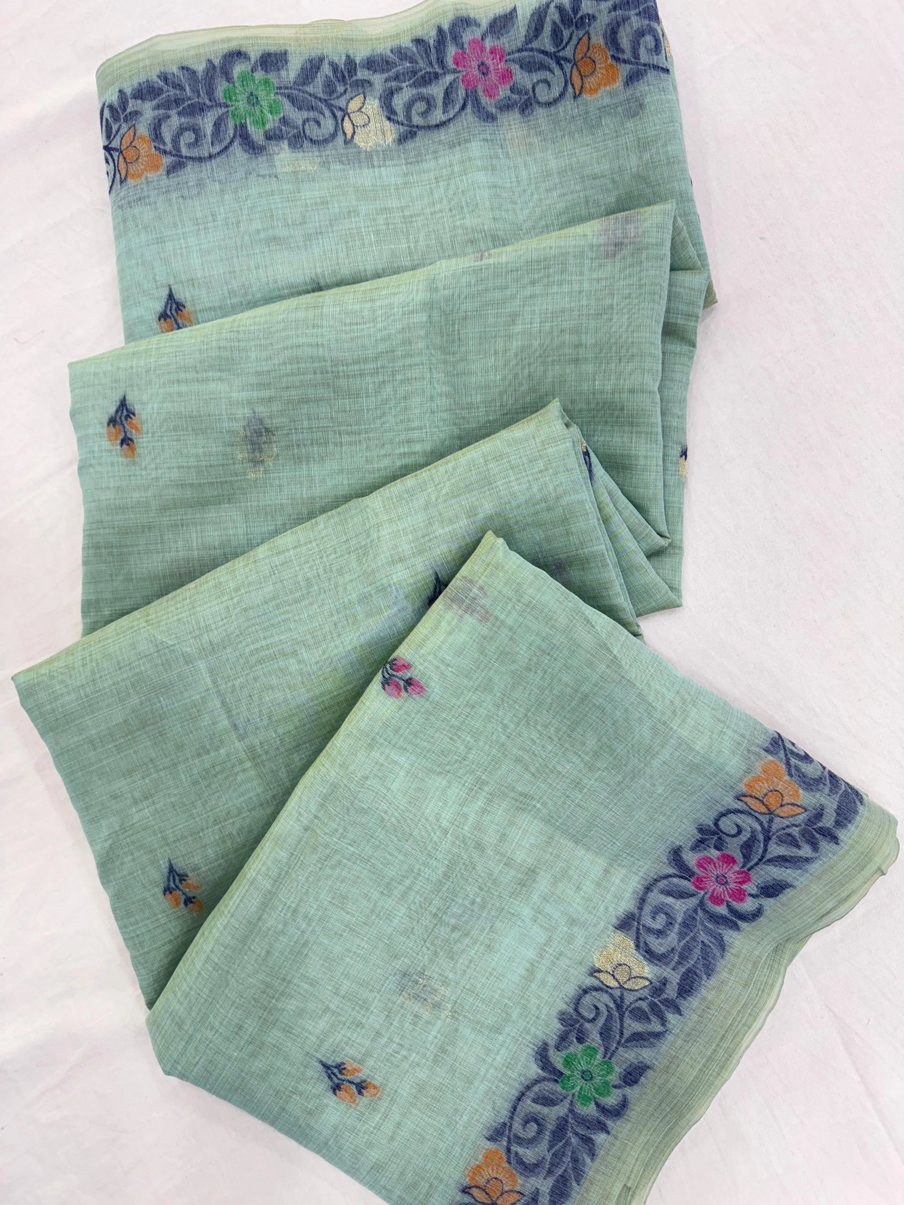 Soft Jamdani Muga Cotton Saree