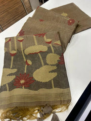 Premium Soft Pichwai Pallu Muga Cotton Saree