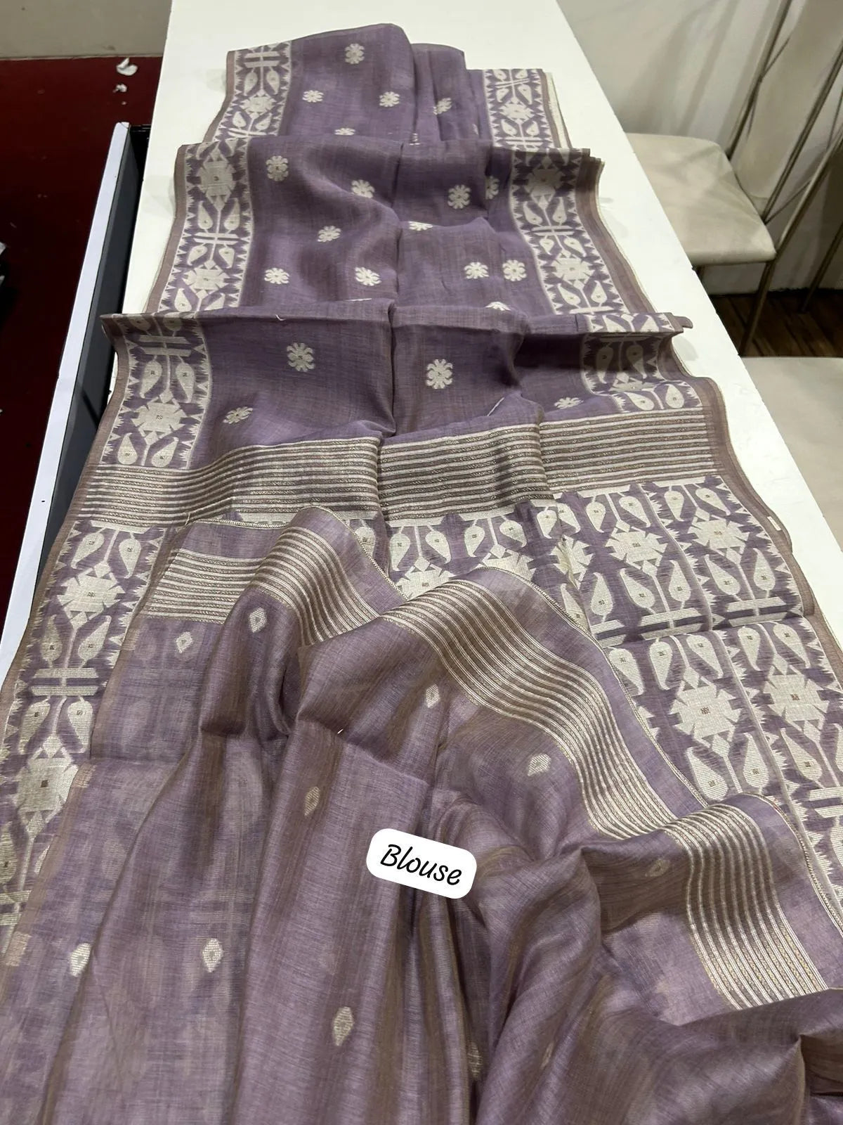 Soft Jamdani Muga Cotton Saree