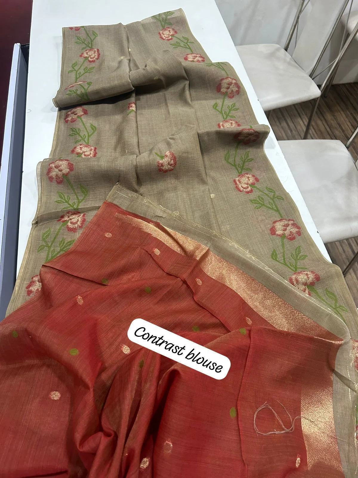 Premium Soft Muga Silk Jamdani Saree