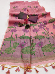 Premium Soft Pichwai Pallu Muga Cotton Saree