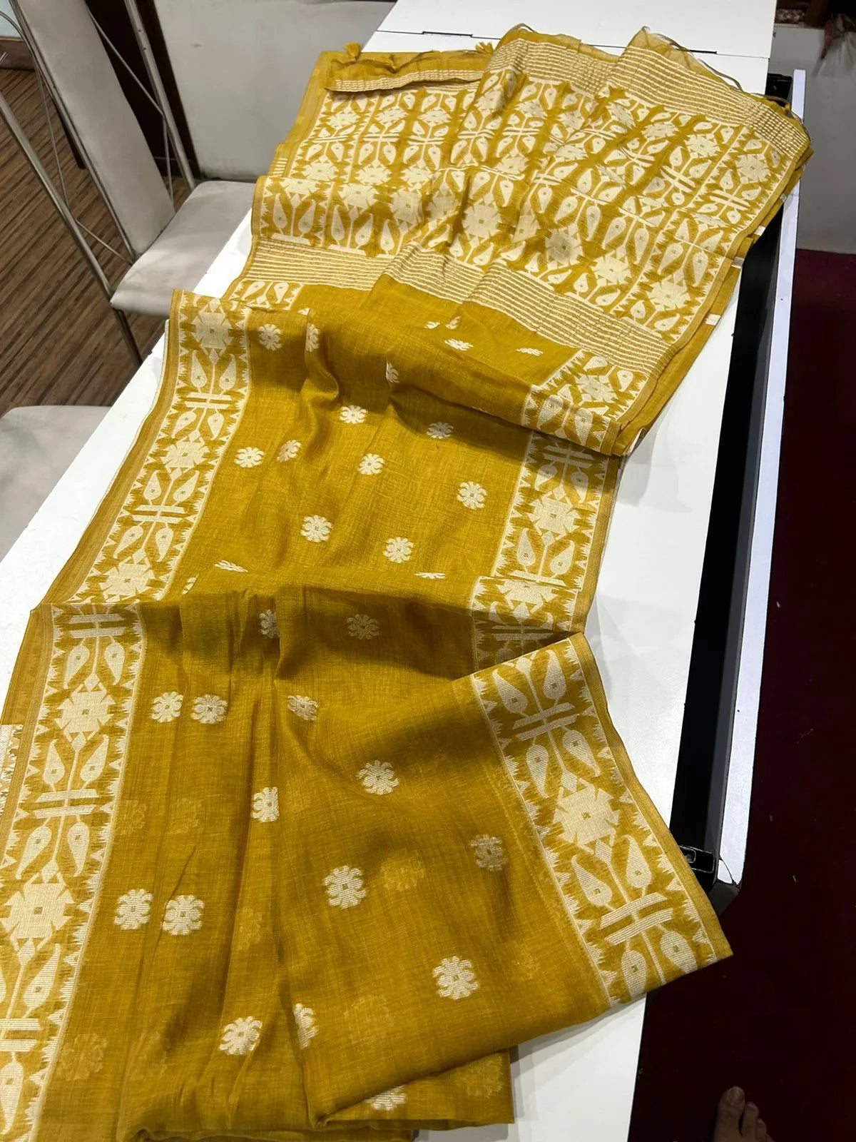 Soft Jamdani Muga Cotton Saree