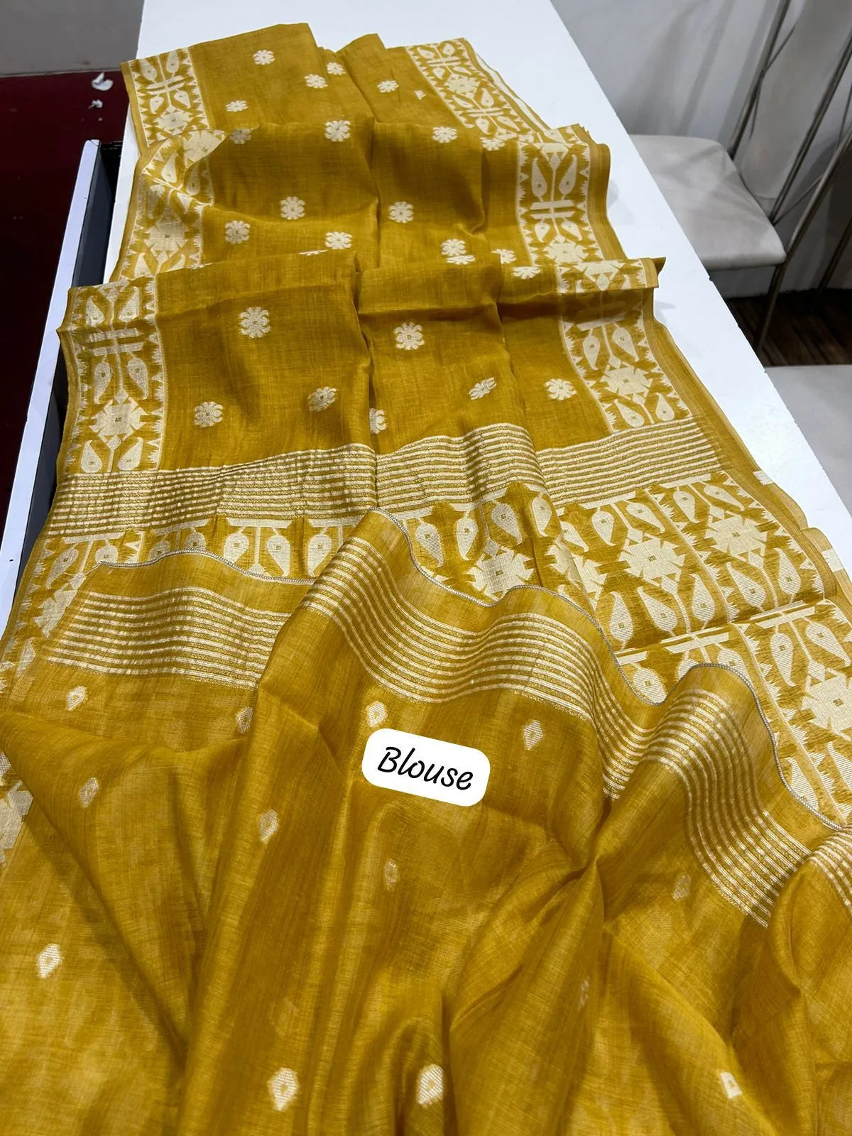 Soft Jamdani Muga Cotton Saree