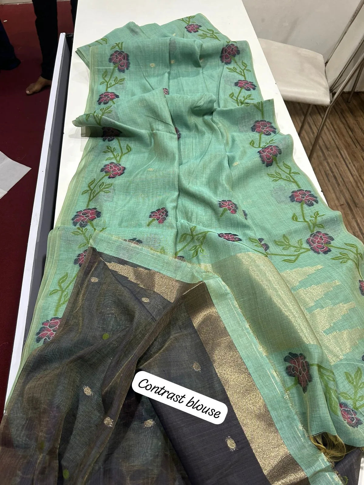 Premium Soft Muga Silk Jamdani Saree