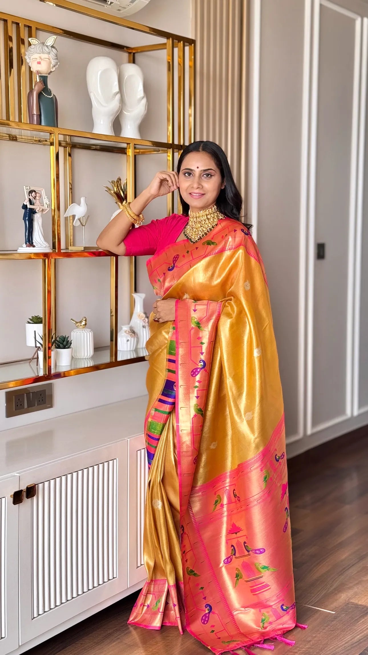Pure Soft Tissue Silk Grand Rich Maharani Border Saree (Product Code: AS-811)