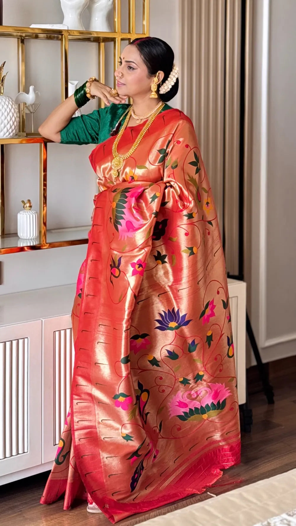 Maharastrian Designer Paithani Soft Silk Saree