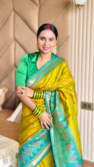 Ikkat Soft Silk Patola Guranted Fabric Saree