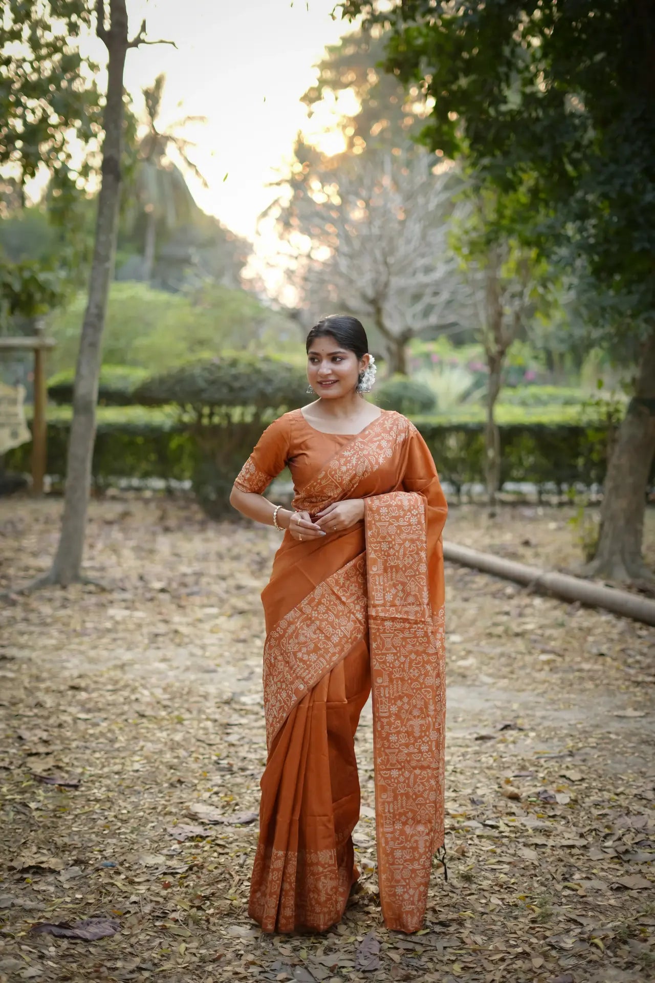 Handloom Tussar Silk Printed Saree