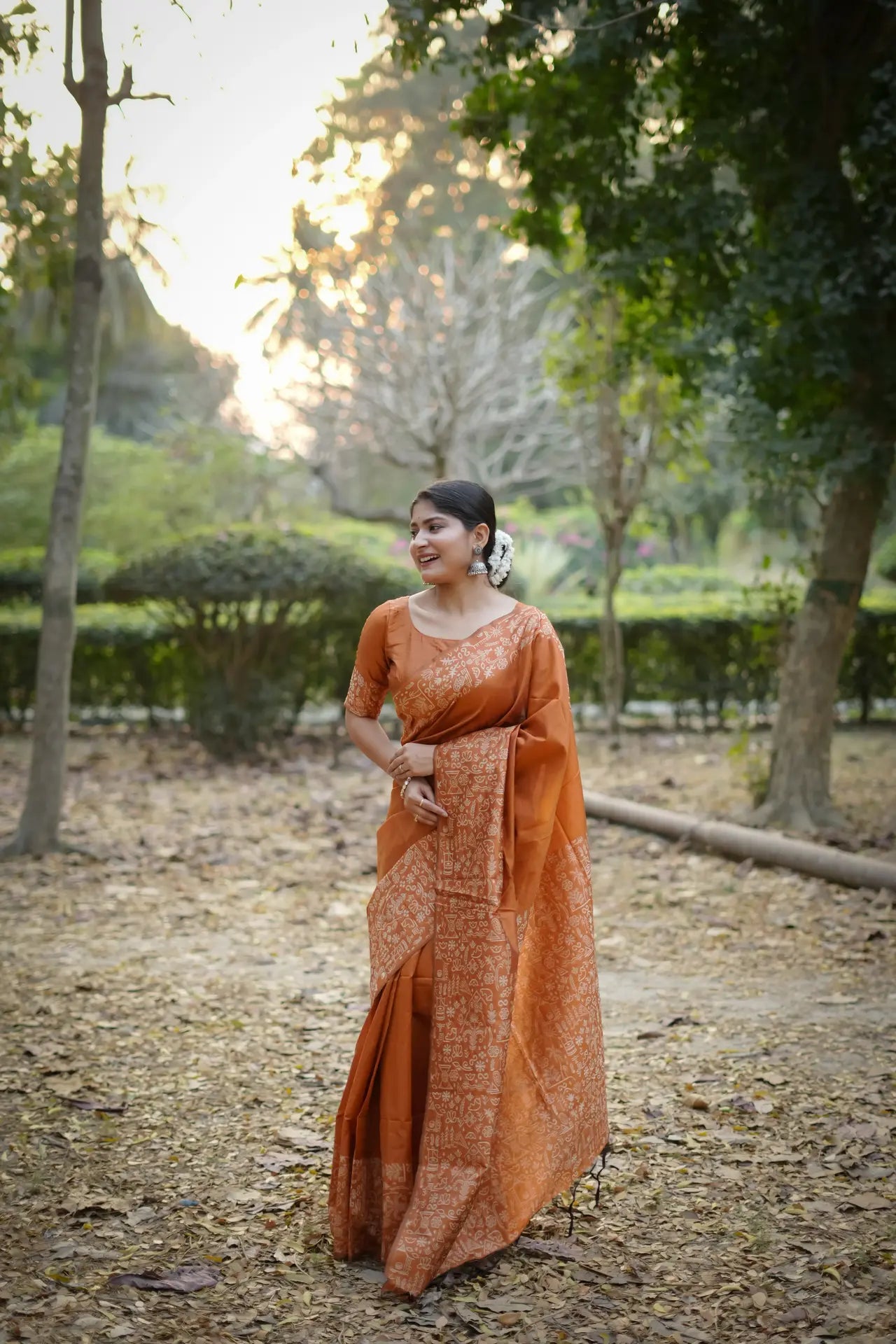 Handloom Tussar Silk Printed Saree