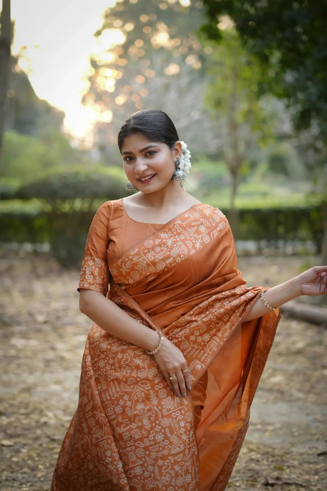 Handloom Tussar Silk Printed Saree