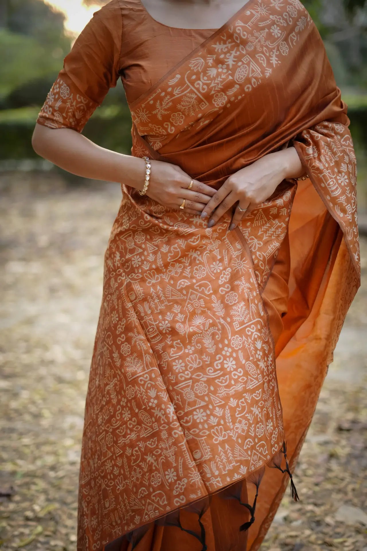 Handloom Tussar Silk Printed Saree