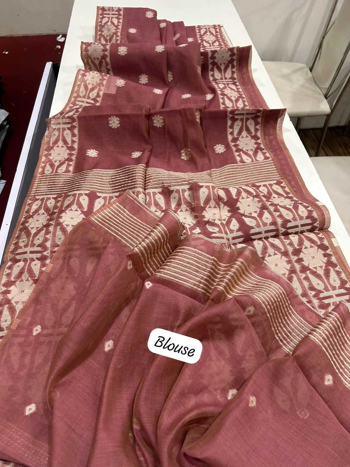 Soft Jamdani Muga Cotton Saree