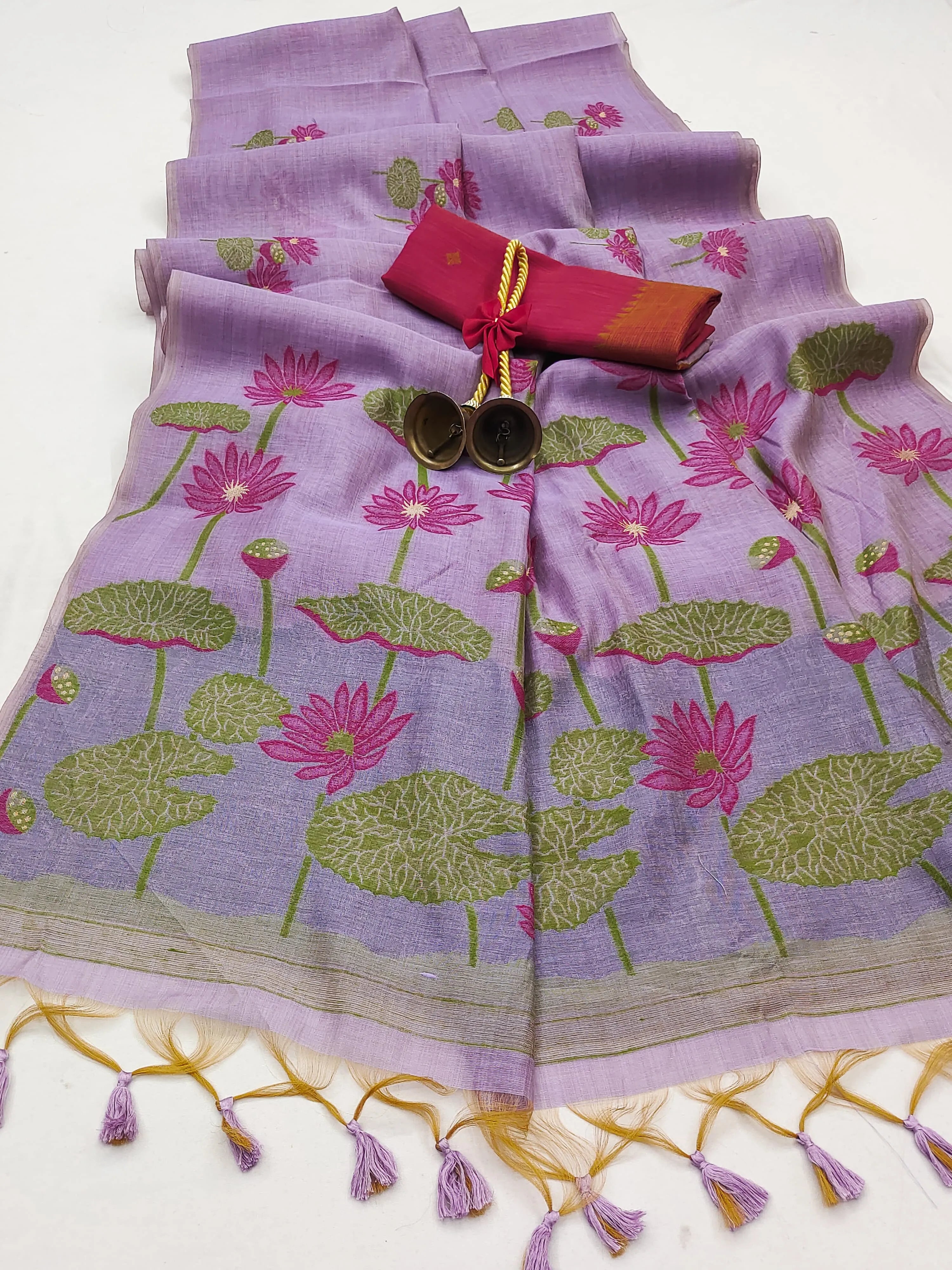 Premium Soft Pichwai Pallu Muga Cotton Saree